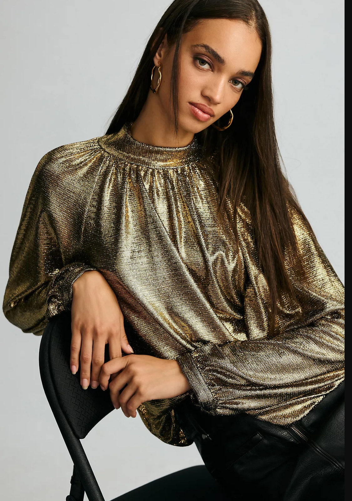 Current Air High-Neck Shine Blouse - New Medium